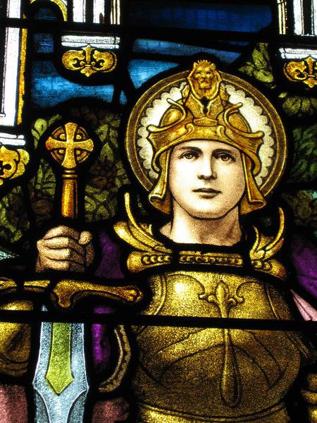 Balwyn St Barnabas Anglican Church, Fortitude detail, Brooks, Robinson & Co.1919