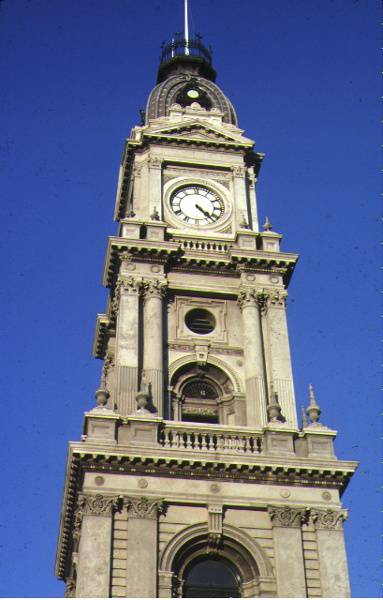 collingwood town hall clock tower detail jul1983
