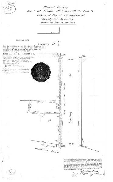 Figure 2.10: Portion of plan of City of Ballarat, Country of Grenville, 4 August 1938.  - Ballarat Heritage Precincts Study, 2006