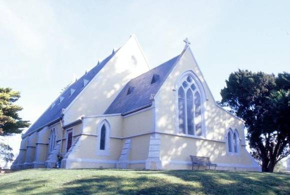h01125 st george the martyr church and  hall hobson st queenscliffe west wall she project 2003
