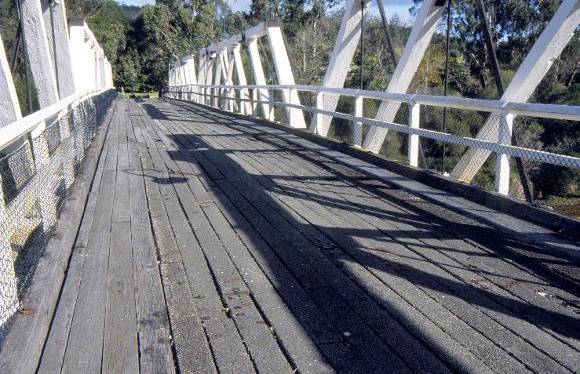 h01214 timber truss and concrete bridge over genoa river genoa decking she project 2003