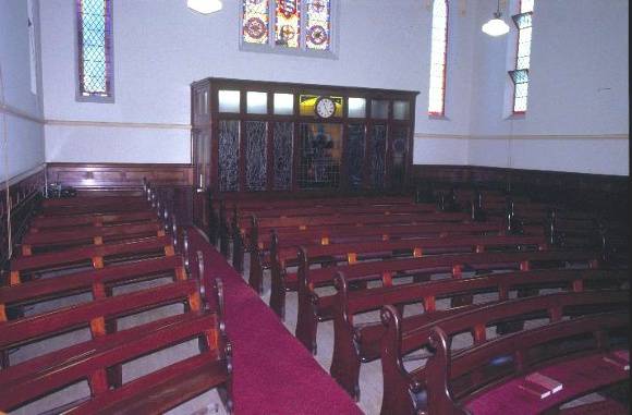 h00536 welsh church and hall latrobe street melbourne inside church facing back 