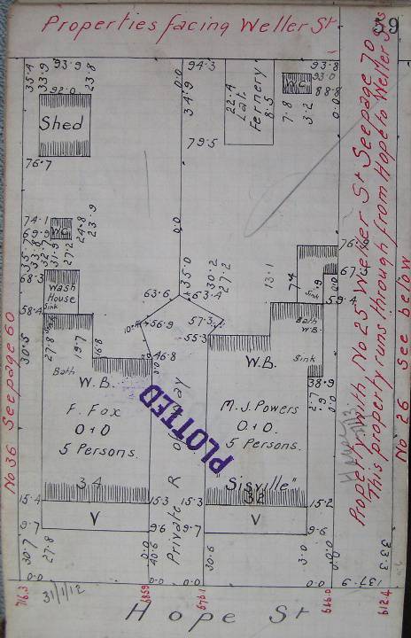 GWST Fieldbook, no. 33, p.59, 31 Jan 1912 (left property).