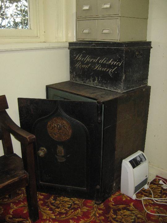 Former Leigh Shire Hall safe and road board trunk