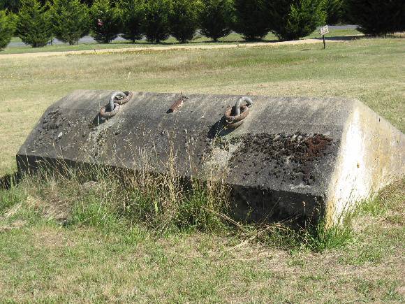 Fiskvillle concrete block for guy wire anchor