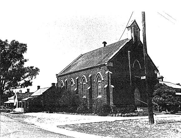 Barry Street, commended by the East Sandhurst Congregational Church (45 Calvin Street 1865) with early housing stepping down the hillside.