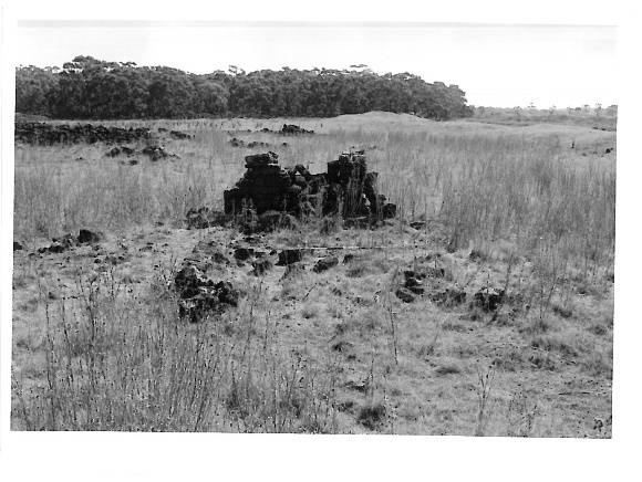 Chimney butt and footings for timber building (H7221-0229), facing south-west