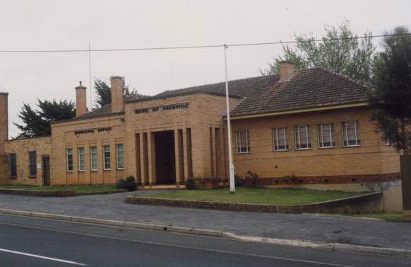 Shire of Grenville Offices, c.1989.  Source: Linton Historical Society