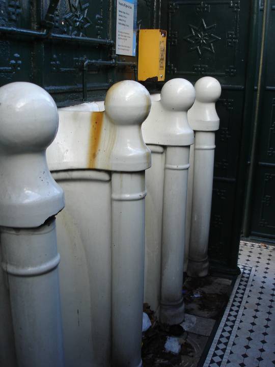 Urinal Nth Melbourne porcelain stalls KJ 21 06 2007