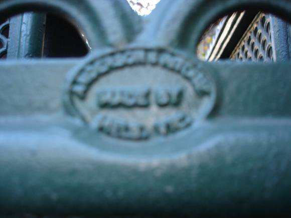 Urinal La Trobe Street plate 'Made by Anderson & Mitchell Melbourne' KJ 21 06 2007