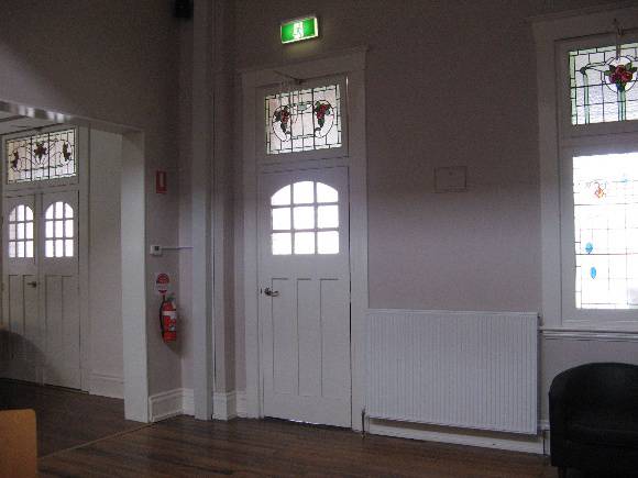 Warragul Railway Station leadllights refreshment room