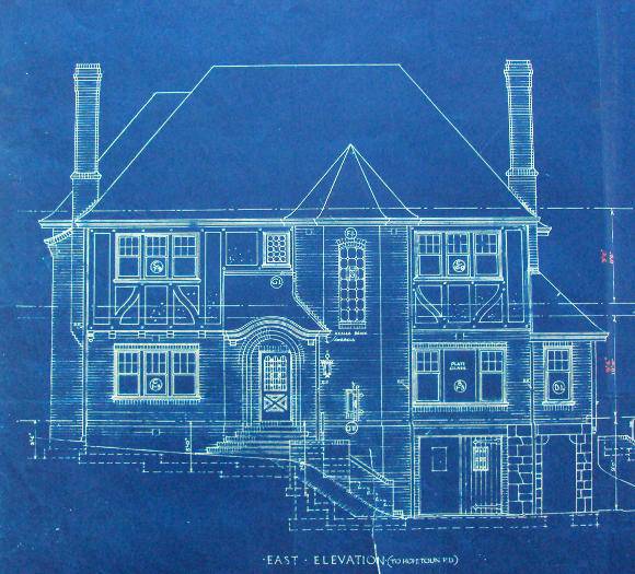 Extract from the 1932 building application plans showing the Hopetoun Road elevation.