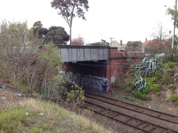 Road over rail bridge between Grice Cres and Napier St