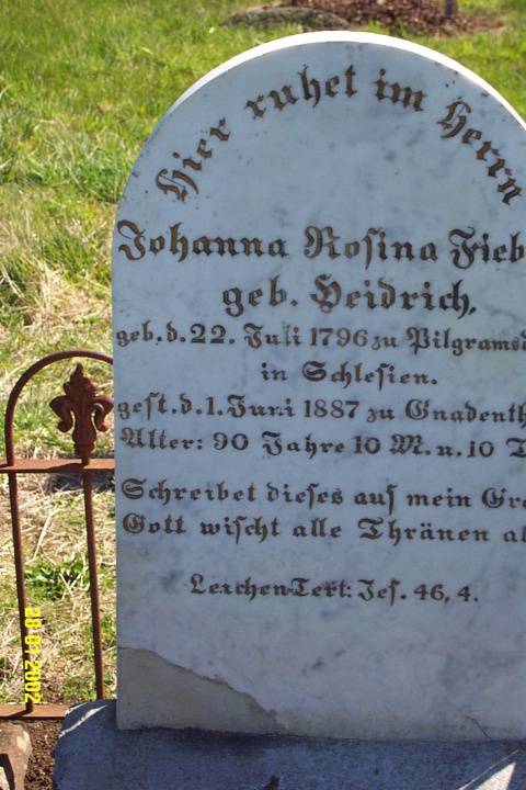 23443 Gnardenthal Cemetery Penshurst Friebe Diedrich 1458