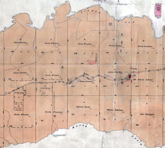 Figure 1: Part Barrabool Parish Plan, Dept of Lands & Survey, Melbourne, March 1946, showing land sections in the Barrabool Hills, including Ceres.  Source: VPRS 16171, Public Record Office Victoria.

