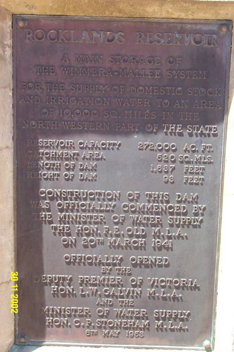 23255 Rocklands Reservoir left plaque 2085