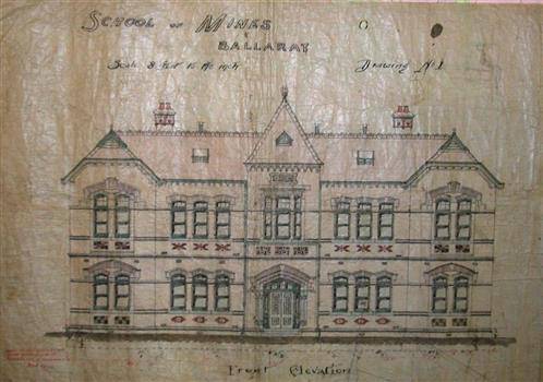 1899, Drawing (front elevation) for Administration Building,
former new classrooms building (Building A).jpg