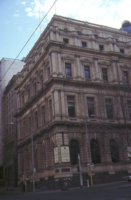 bank of australasia collins street melbourne front corner view jul1980