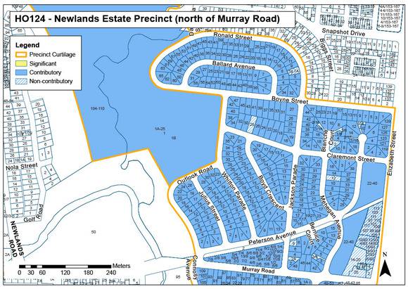 Newlands Estate Precinct Map (north of Murray Road)