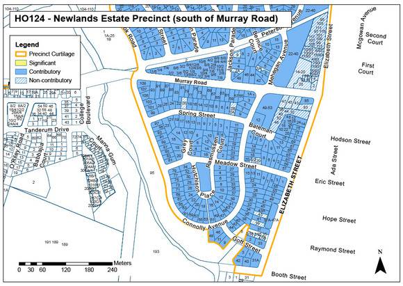 Newlands Estate Precinct Map (south of Murray Road)