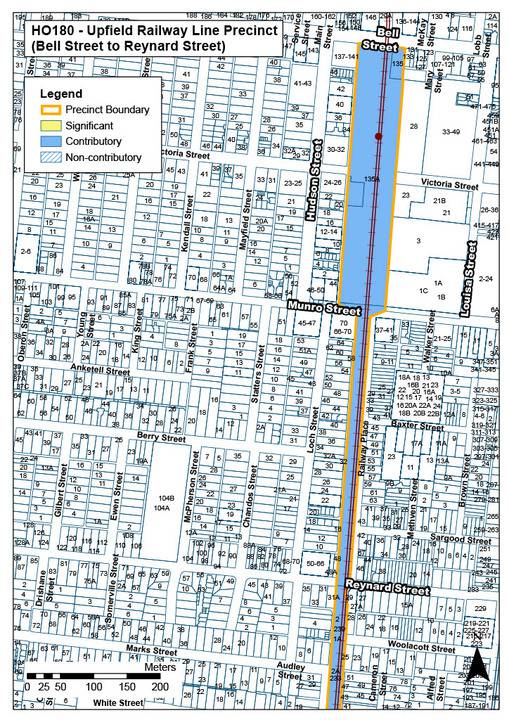 Upfield Railway Line Precinct 1 Map (Bell Street to Reynard Street)