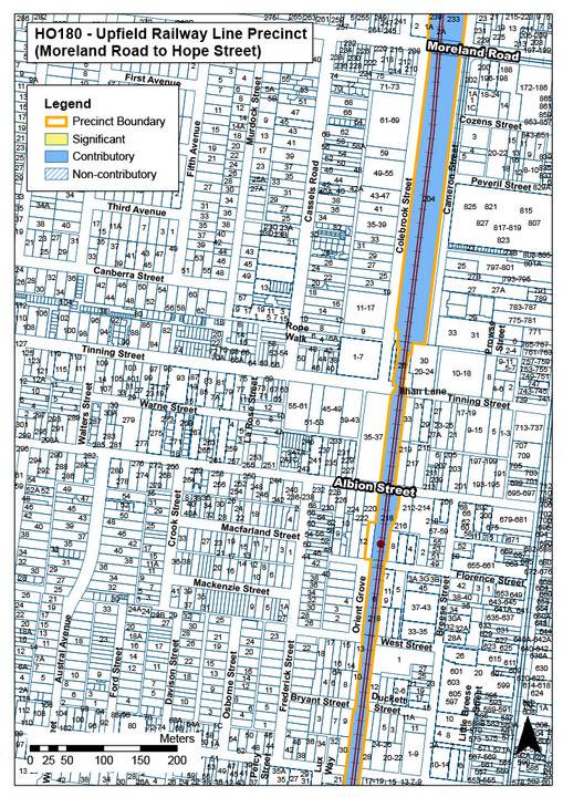 Upfield Railway Line Precinct 3 Map (Moreland Road to Hope Street)