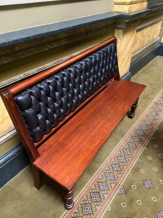 2023. inventory item no. 3, upholstered bench.