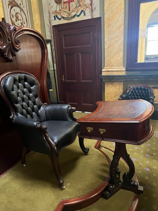 2023. inventory item no. 4, chairman's desk.