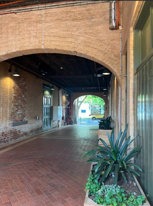 2023. Ground level right of way to ground floor of 1890 extension.