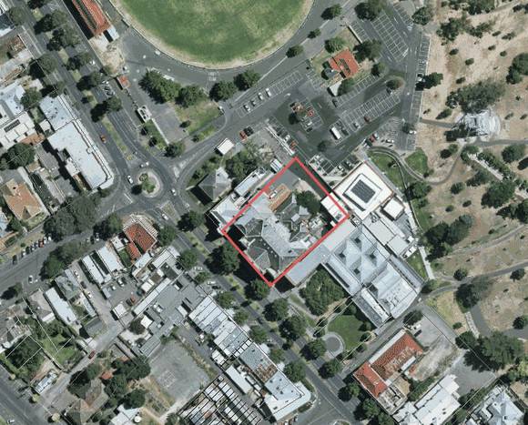 Aerial view of registered extent.