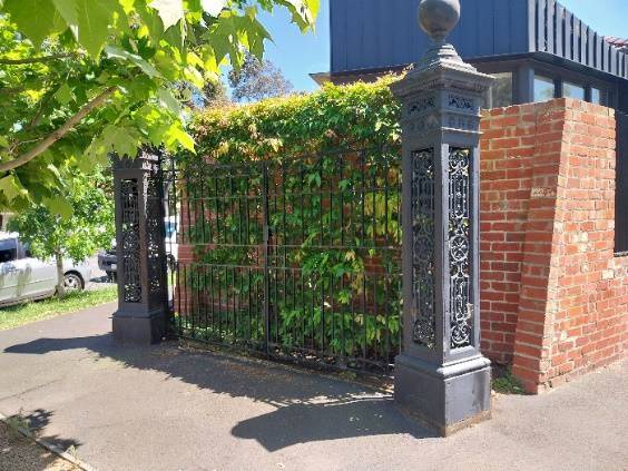 2024  wrought iron gates of 1940 cast iron gateposts origin unknown