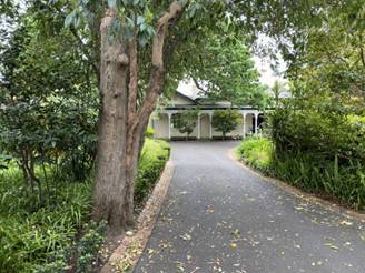 View up southern loop of front driveway to residence  Heritage Victoria 2023