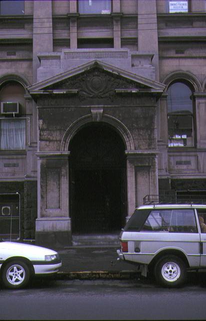 trades hall lygon street carlton detail of entrance