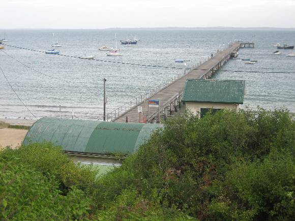 Jetty & shed - view from hill, Jan 2008