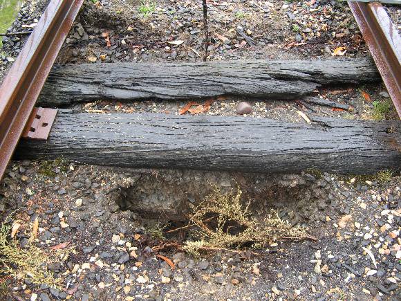 Rails and sleepers detail, Jan 2008.