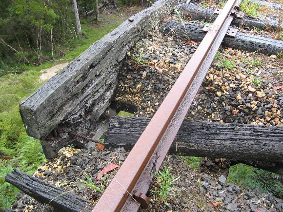 Rail and sleepers detail, Jan 2008.