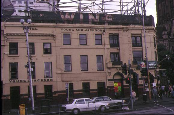 young & jackson's princes bridhe hotel swanston street melbourne view from flinders street