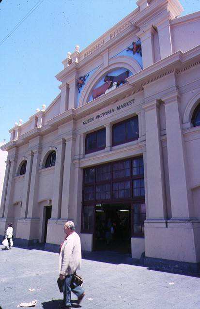 queen victoria market victoria street melbourne front view of meat market & food hall
