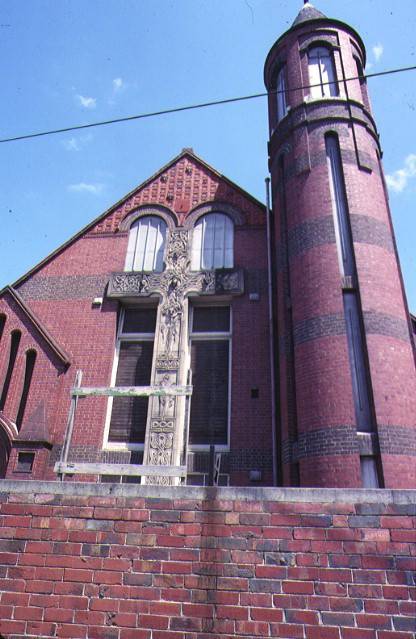st john's church victoria parade east melbourne detail of runic cross