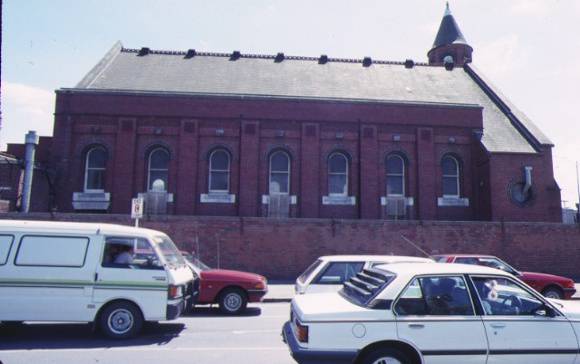 st john's church victoria parade east melbourne hoddle street side view nov1988