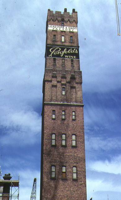 coops shot tower & flanking building knox place melbourne tower detail prior to erection of melbourne central