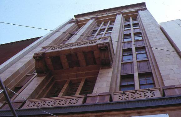 bank of nsw chamber bourke street melbourne front elevation & balcony