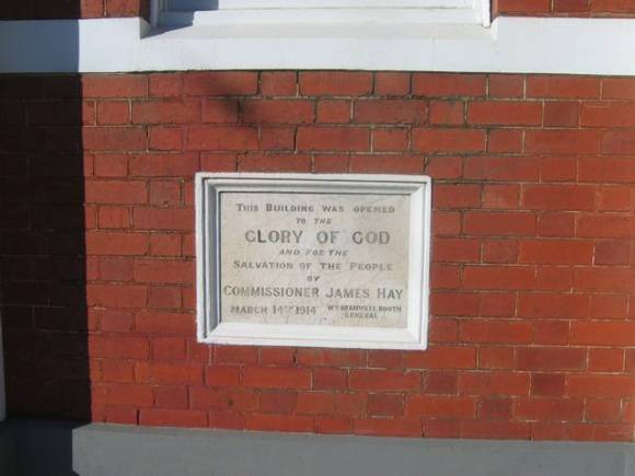 Salvation Army Hall Plaque, 710 High Street, Thornbury