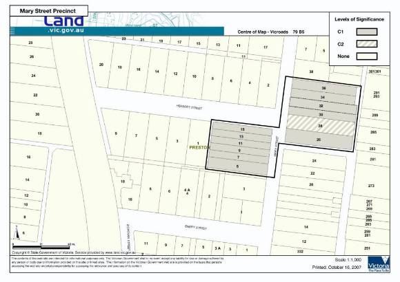 Mary Street Precinct Map of Contributing Properties