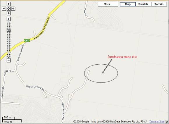 Locality plan Jumbunna mine  close