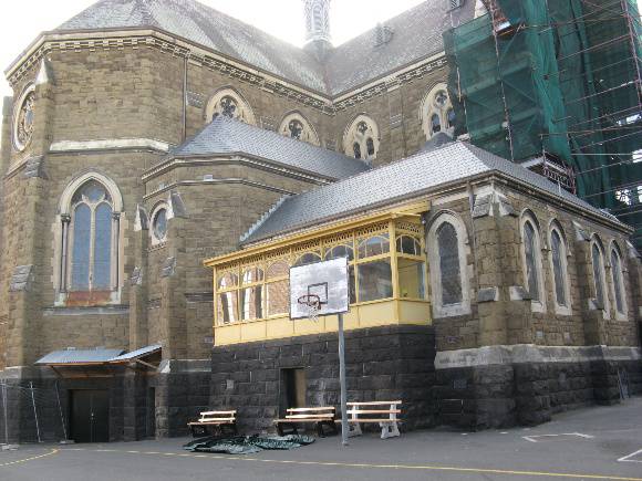 St Mary Star of teh Sea_West Melb_rear with sacristy_KJ_27/6/08