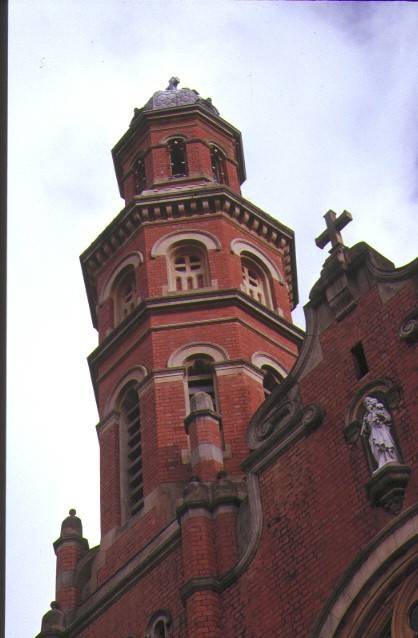 st josephs benalla detail of tower jun1989