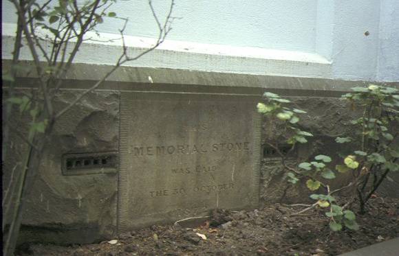 new temple church north east corner of albert street east melbourne memorial stone oct1990