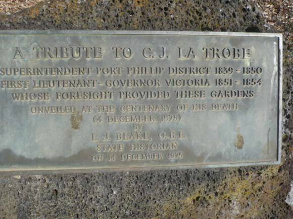 Botanical Garden   Latrobe Plaque   