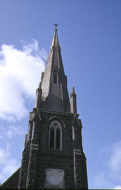 holy trinity anglican church complex sydney road coburg spire detail aug1992